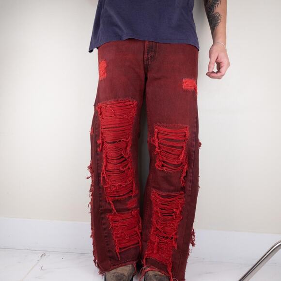 Custom wide leg baggy flared jeans - Picture 2 of 8